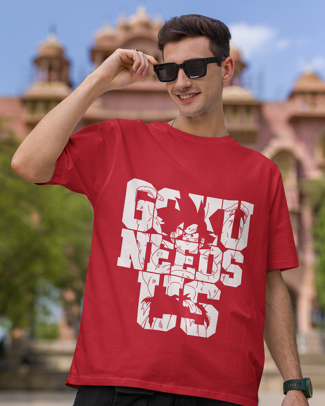 Goku Need Us – Spirit Bomb – Anime DBZ (Dragon Ball Z) Oversized T-shirt Collection By NONSENSETEE