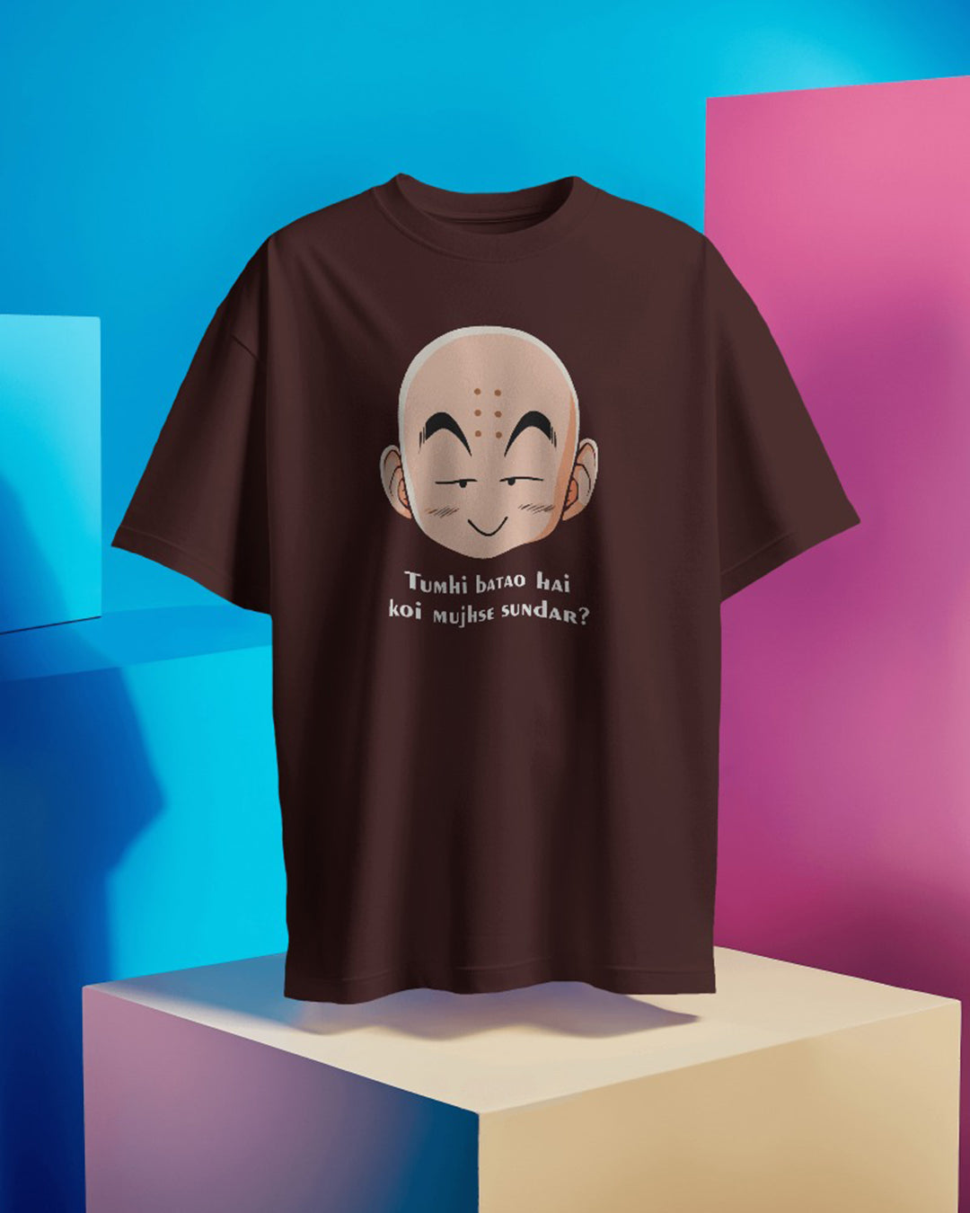 Krillin – Tumhi Batao – Anime DBZ (Dragon Ball Z) Oversized T-shirt Collection By NONSENSETEE
