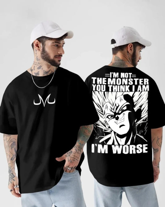 Majin Vegeta Is Here (I Am Not Monster) – Anime DBZ (Dragon Ball Z) Oversized T-shirt Collection By NONSENSETEE