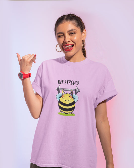 Bee Strong – Cute & Funky Design Oversized T-shirt Collection By NONSENSETEE