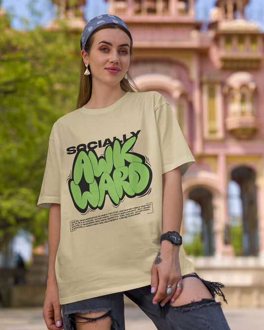 Social Awkward – Cute & Funky Design Oversized T-shirt Collection By NONSENSETEE