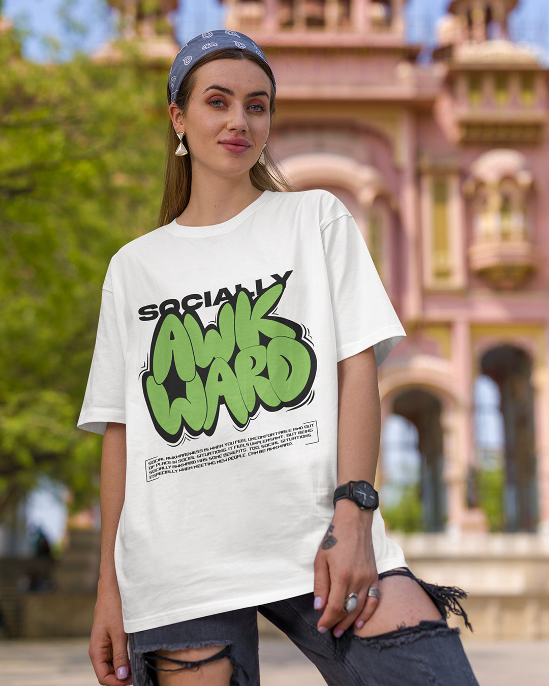 Social Awkward – Cute & Funky Design Oversized T-shirt Collection By NONSENSETEE