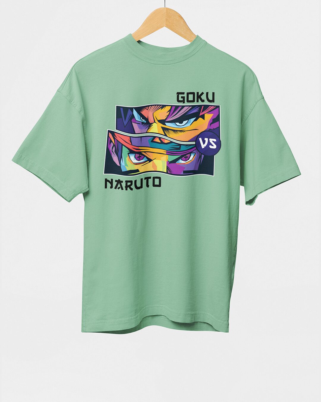 Goku vs Naruto  – Anime DBZ (Dragon Ball Z) Oversized T-shirt Collection By NONSENSETEE