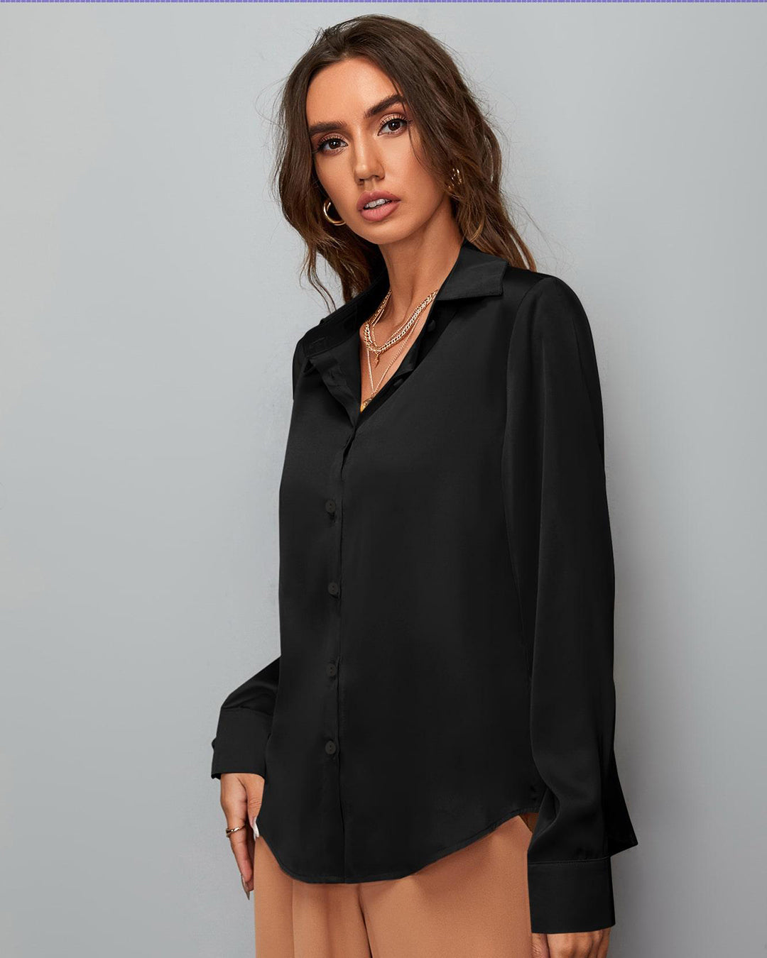 Satin Black Women Shirt Collection by NonSenseTee