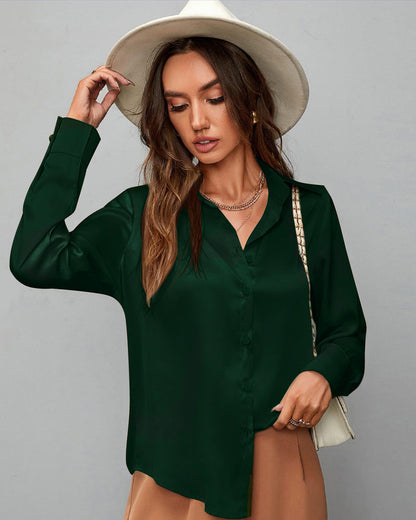 Satin Green Women Shirt Collection by NonSenseTee