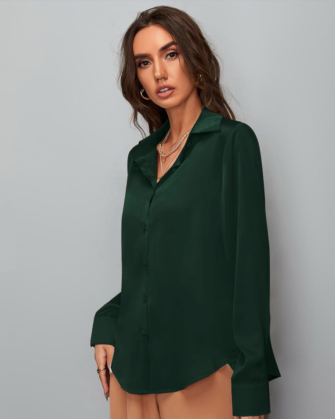 Satin Green Women Shirt Collection by NonSenseTee