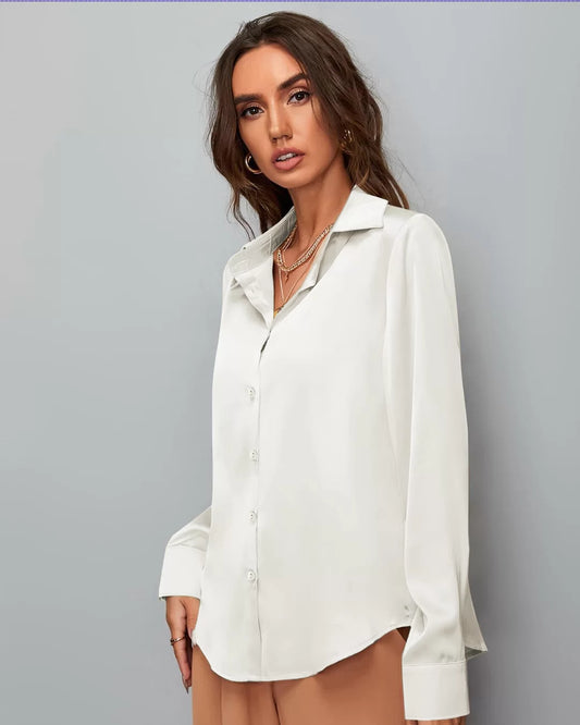 Satin White Women Shirt Collection by NonSenseTee